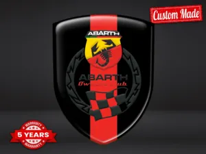 Fiat Abarth Stickers Bombés Style Supérieur Badges Haute Qualité